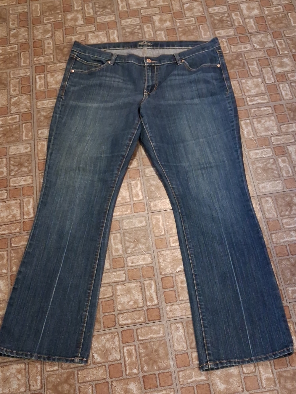 Old Navy Women's Dark Blue Flare Jeans Size 16 Long
